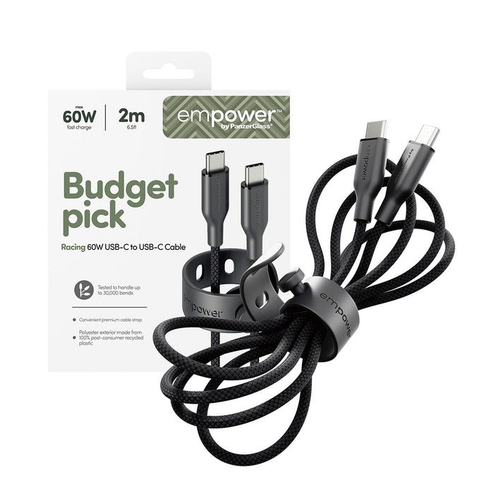 EAN 5715685027635 - PanzerGlass empower™ by ® Racing 60W USB-C to USB-C Cable | USB 2.0 | 2M | Space Black cable USB Negro imagen 5