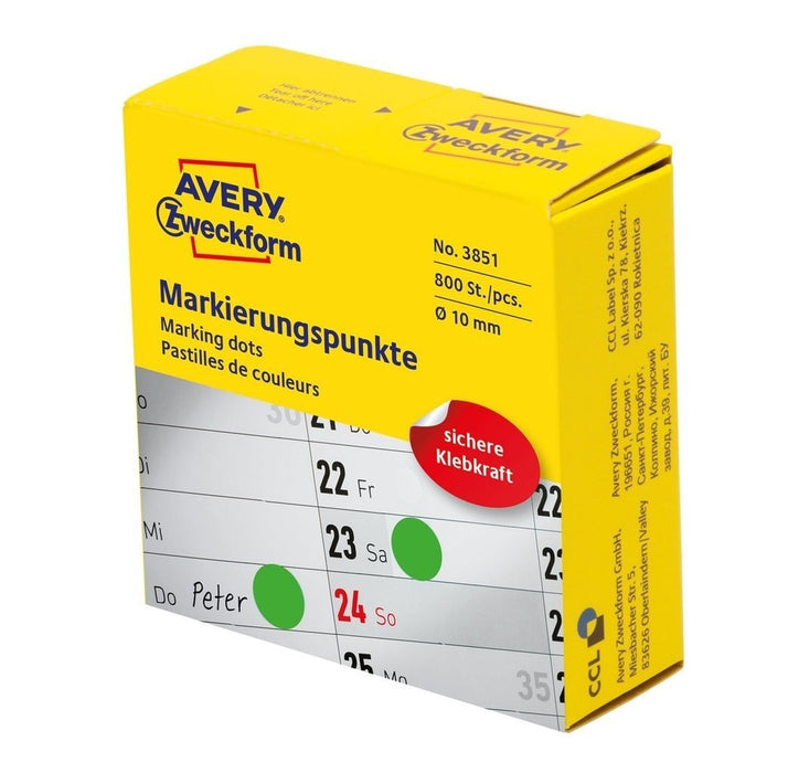 Avery Zweckform Klebepunkte Ø 10,0 Mm Verde