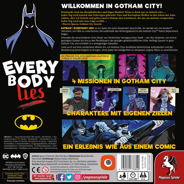 EAN 4250231733840 - Pegasus Spiele Batman - Everybody Lies 180 min Juego de mesa Interpretación de roles imagen 4