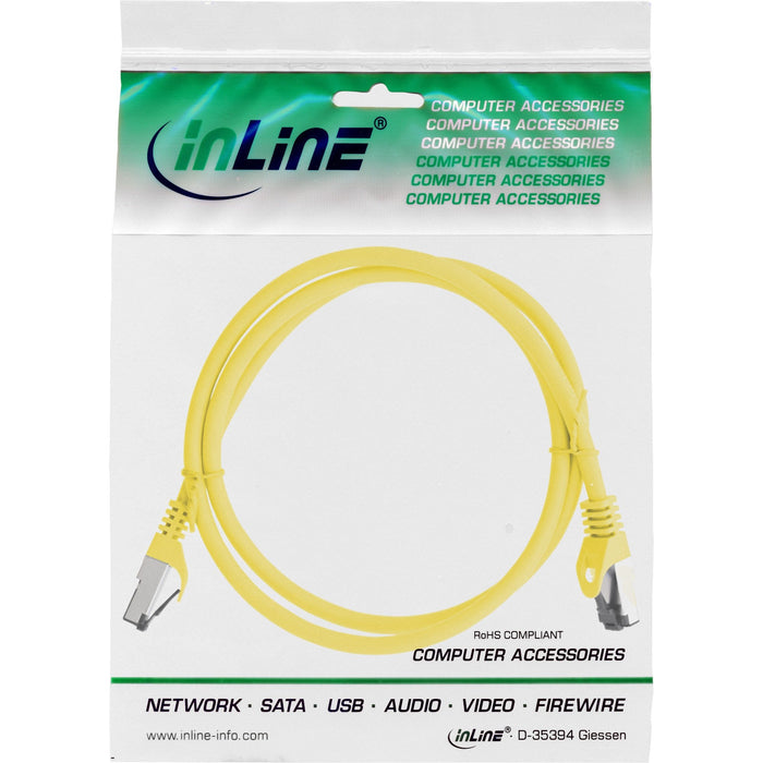 Cable De Red Inline S/Ftp Pimf Cat.8.1 Libre De Halógenos 2000mhz Amarillo 0,5m