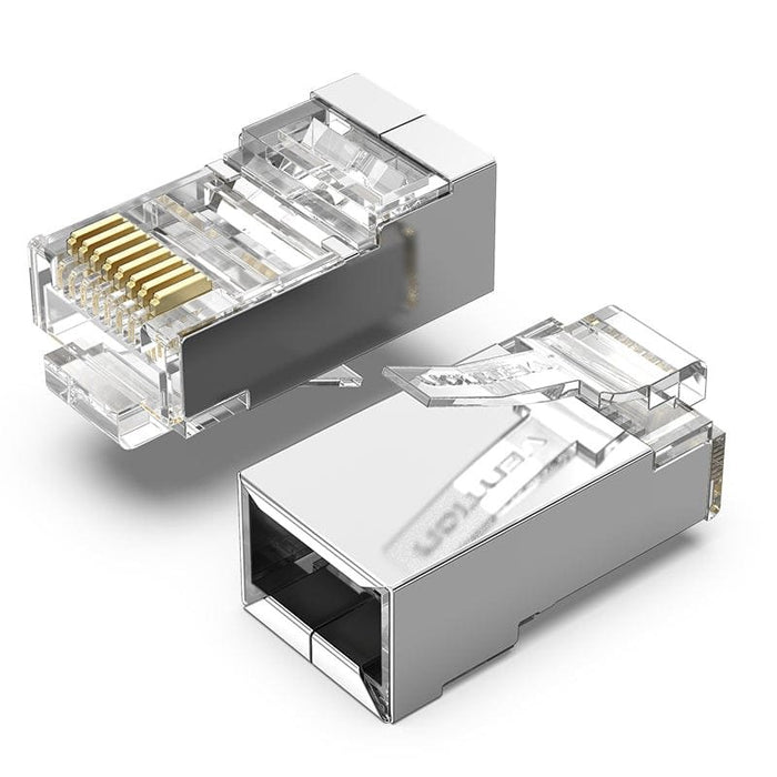 EAN 6922794744165 - Vention IDBR0-10 conector Three-pronged Gold-Plated 1U Chip Plata, Transparente imagen 1
