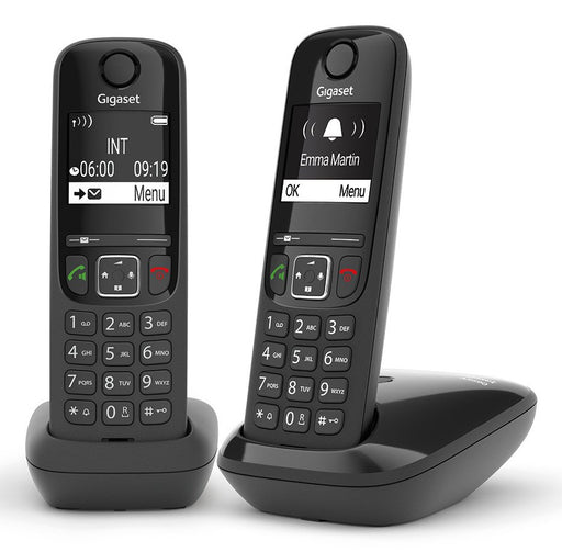EAN 4250366854953 - Gigaset AS690 Duo Teléfono DECT/analógico Identificador de llamadas Negro imagen 1