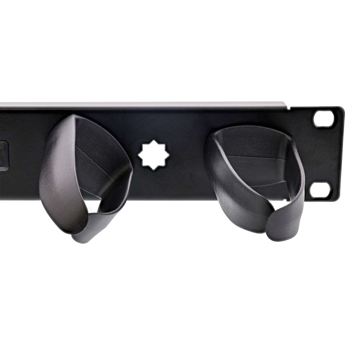 Inline 19110v Organizador De Cables 9 Plastic Brackets Removable, Ral 9005, Negro