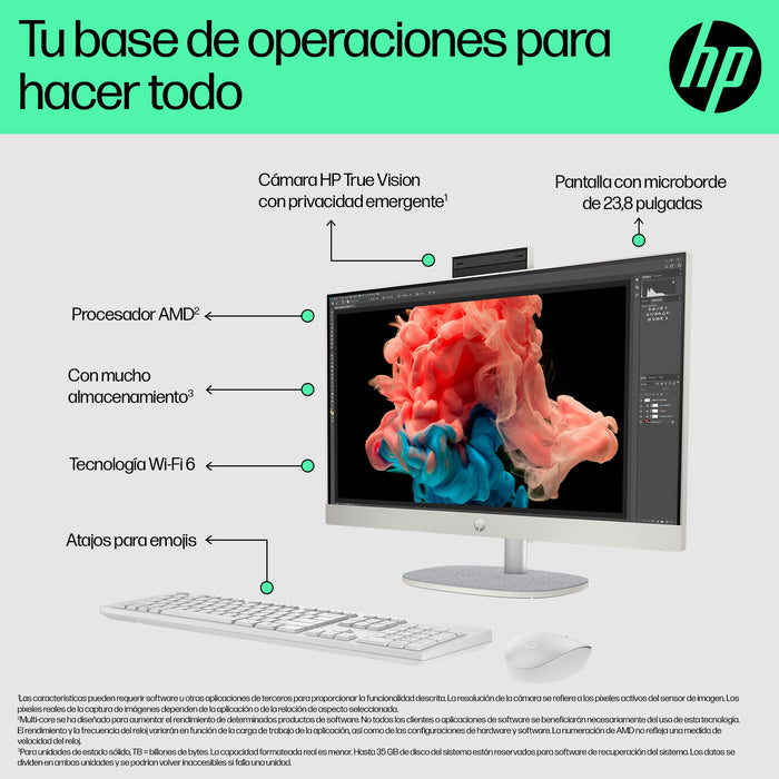 EAN 0199251923203 - HP 24-cr0161ns AMD Ryzen™ 5 7520U 60,5 cm (23.8") 1920 x 1080 Pixeles PC todo en uno 16 GB LPDDR5-SDRAM 5 imagen 12