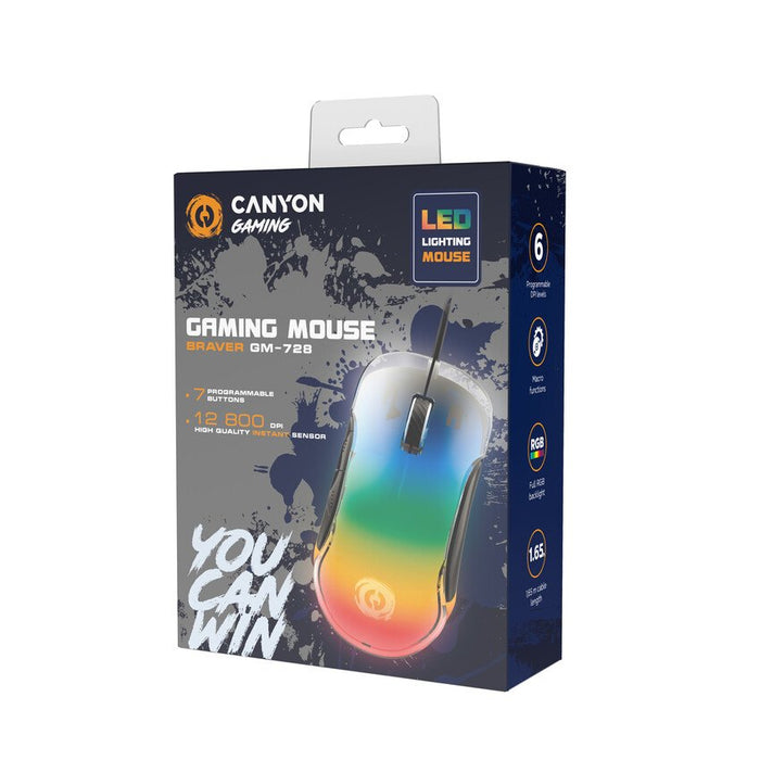 Canyon Raton Gaming Braver Gm-728 Rgb 6 Botones Transparente