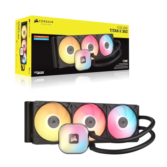 Refrigeración Líquida Cpu Corsair Icue Link Titan Ii 360 Rx Rgb  Aio  Negro