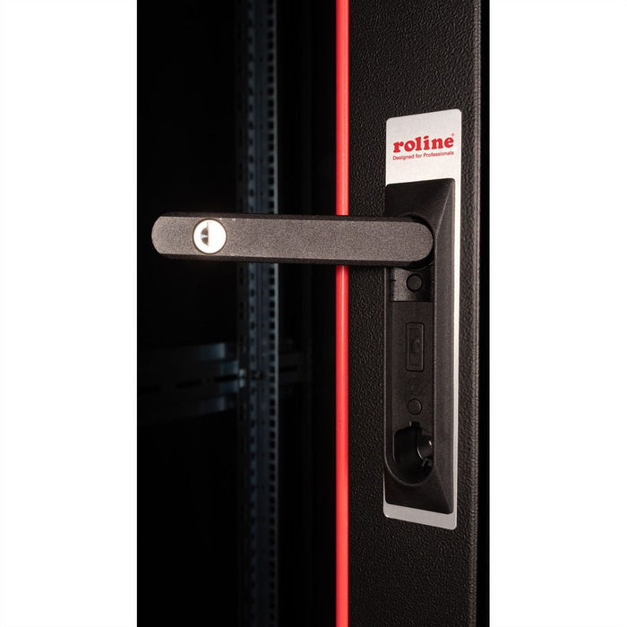 Roline 19-Zoll Netzwerkschrank Basic 26 He, 600x600 Bxt Glastr Schwarz