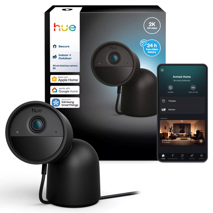 Philips Secure Con Cable Cámara Con Pie De Soporte 2k-Videoauflösung Negro