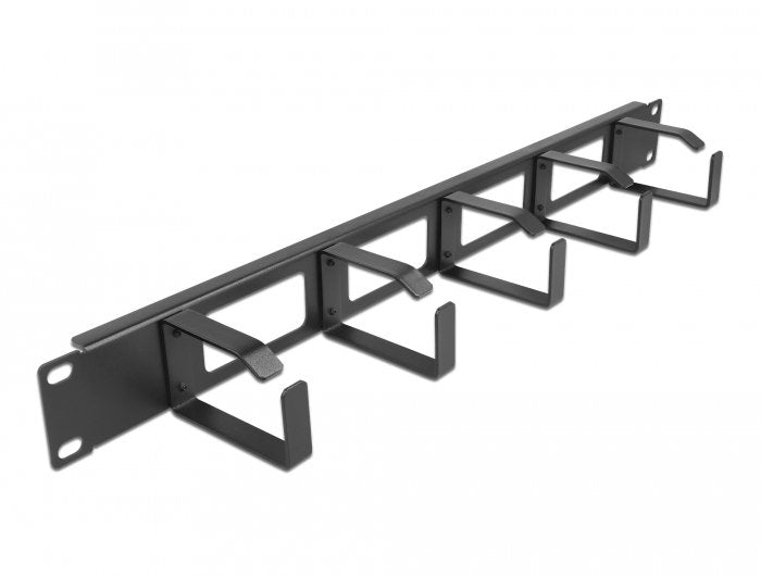 Delock Panel De Gestión De Cables De 19" Con Abertura Y 5 Ganchos 1u Negro