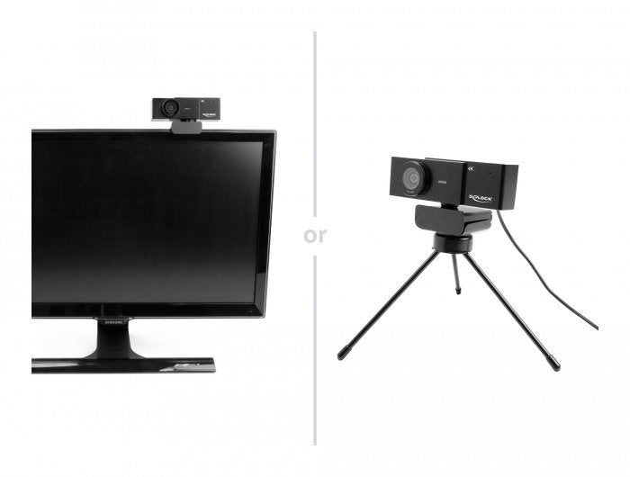 Delock Webcam Usb Uhd Con Micrófono 4k 30 Hz Punto De Vista De 110° Y Trípode