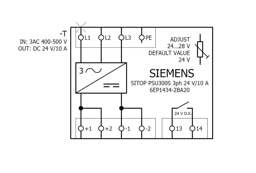 Siem Stromversorgung Sitop 6ep1434-2ba20 Psu300s, 3-Phasig Dc 24 V 10 A 6ep1434-