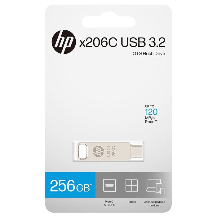 Usb 3.2 Hp 256gb X206c-A Otg Tipo-C Metal