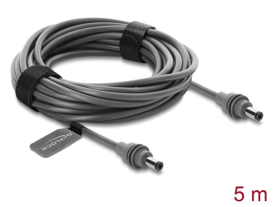 Delock Dc 5,5 X 2,1 Mm A Dc 5,5 X 2,1 Mm Cable Compatible Con Starlink Mini, 5 M Gris