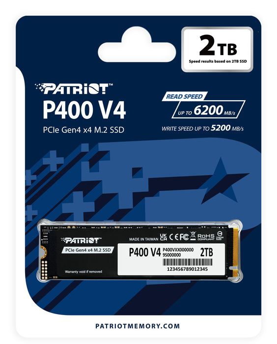 EAN 4711378421668 - Patriot Memory P400 V4 2 TB M.2 PCI Express 4.0 NVMe imagen 4