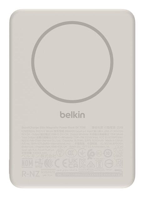 Belkin Boostcharge Slim  5000mah Mag.Powerb. 7,5w Sand Bpd020hqsa