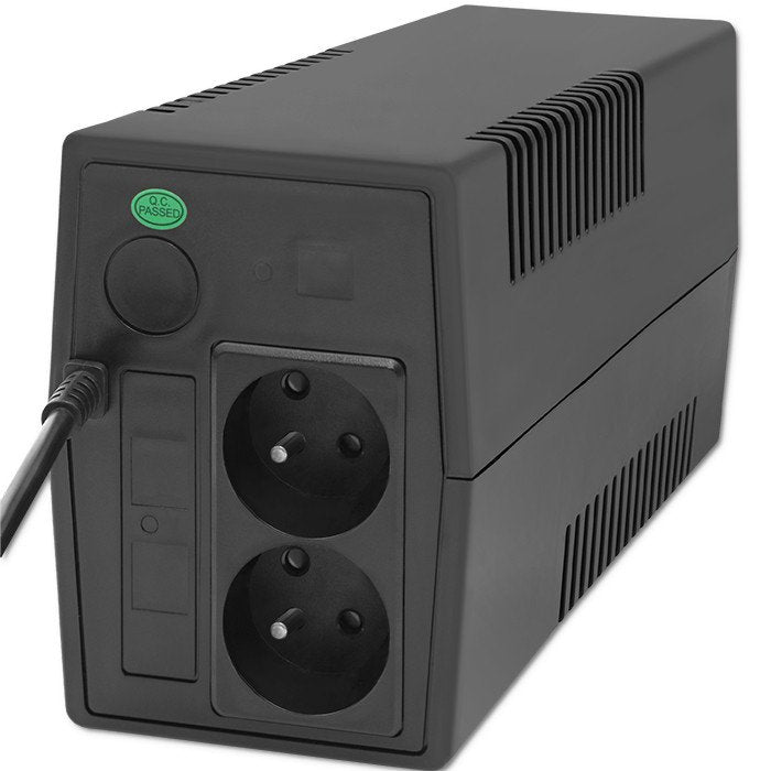 EAN 5901878537726 - Qoltec 53772 sistema de alimentación ininterrumpida (UPS) Línea interactiva 0,65 kVA 360 W 1 salidas AC imagen 2