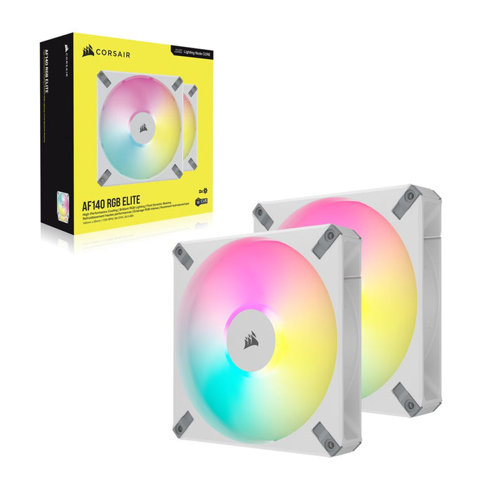 Ventilador Caja Adicional 14x14 Corsair Af140 Elite Rgb Blanco Pack 2 Unidades