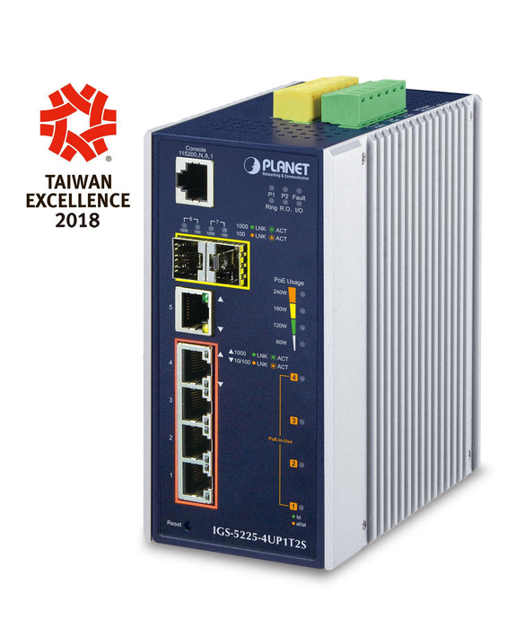 EAN 4711605282444 - PLANET IGS-5225-4UP1T2S switch Gestionado L2+ Gigabit Ethernet (10/100/1000) Energía sobre Ethernet (PoE) imagen 1