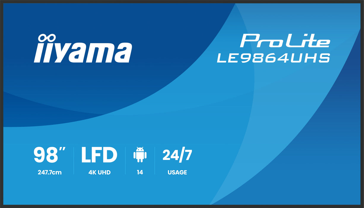 EAN 4948570125227 - iiyama LE9864UHS-B1AG pantalla de señalización Pantalla plana para señalización digital 2,49 m (98") Wifi imagen 2