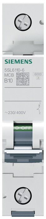 Siemens Automat B 10a 5sl61106 230 400v 6ka 1p