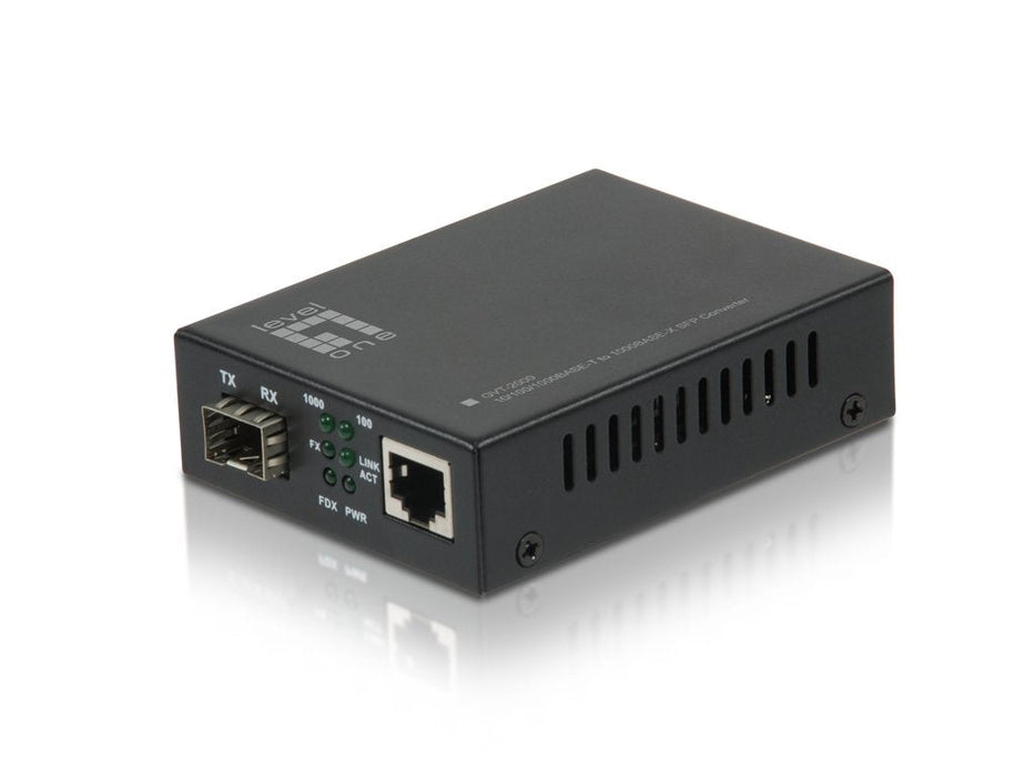 Levelone Gvt-2000 Convertidor De Medio 1000 Mbit/S Multimodo Negro (10/100/1000base-T-1000base-X - Rj45 To Sfp
