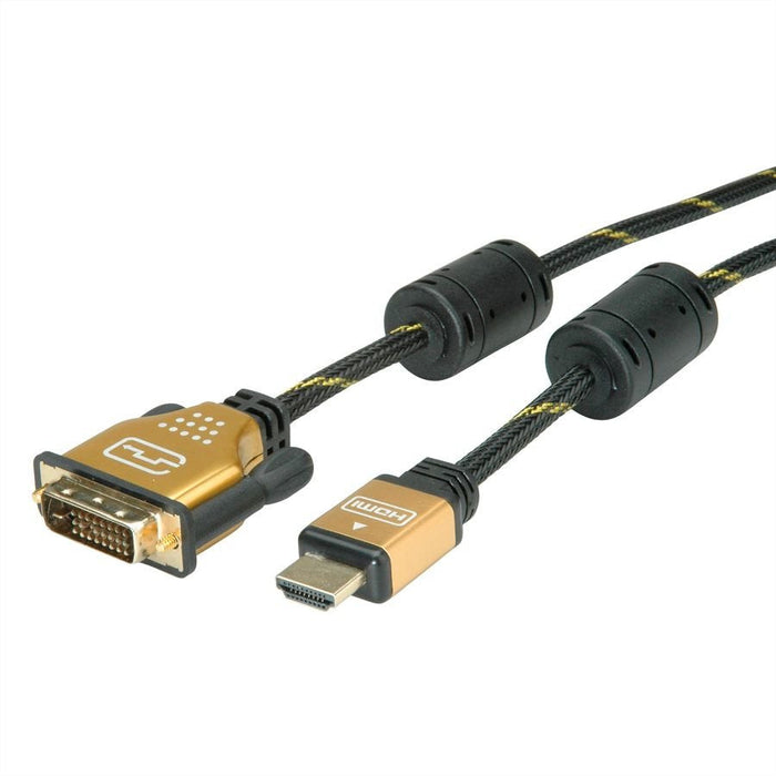 Roline Gold Monitorcable Dvi (24+1) - Hdmi, St St, 1,5 M