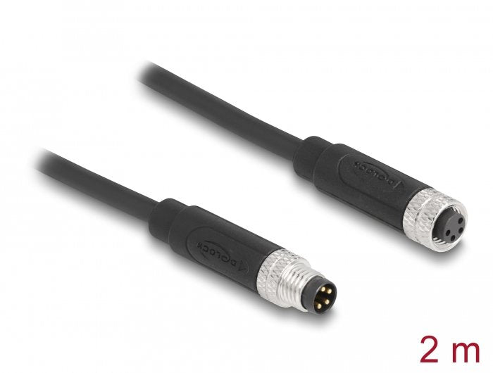 Delock M8 A-Kodiert 4 Pin Cable Stecker Zu Buchse Pur (Tpu) 2 M