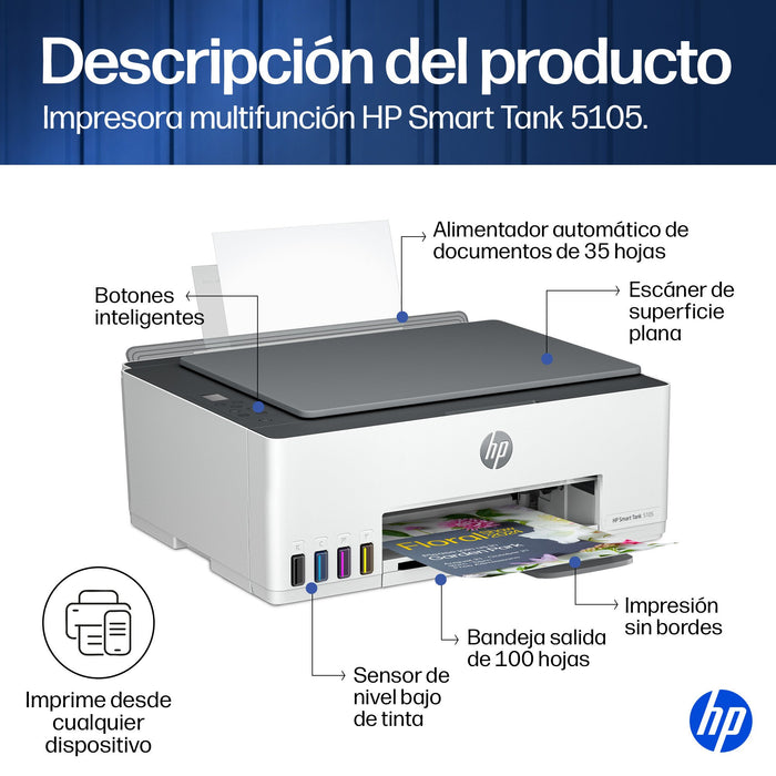 EAN 0196188530351 - HP Smart Tank 5105 All-in-One Printer Inyección de tinta térmica A4 4800 x 1200 DPI 12 ppm Wifi imagen 11