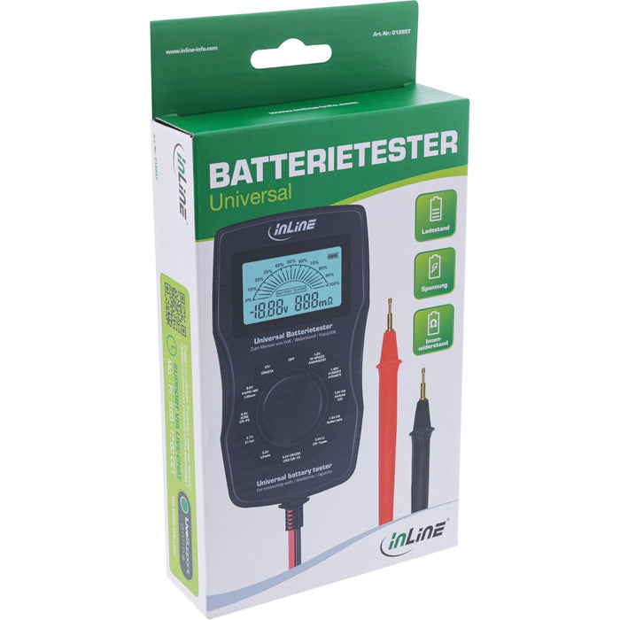 Inline® Multifunction Battery Tester, Measuring Device With Lcd Display