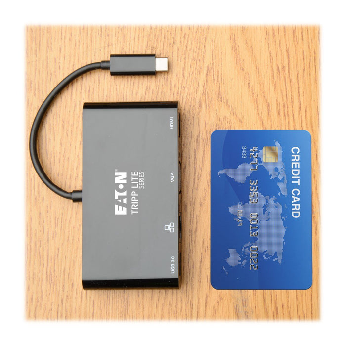 Eaton Tripp Lite Usb-C Multiport Adapter 4k Hdmi Vga Usb-A Gbe Hdcp Black