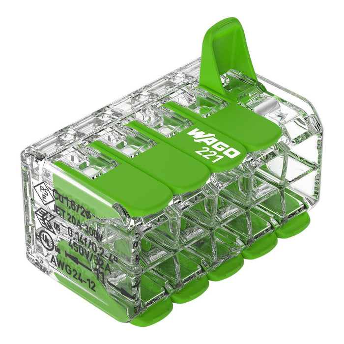 Wago Serie 221 - 10*4mm (15 Unidades) Verde Range