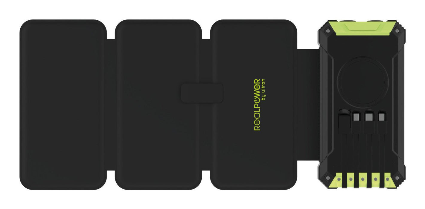 EAN 4040895011732 - RealPower PB-20000 Solar 20000 mAh Cargador inalámbrico Negro, Verde imagen 2