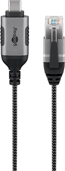 EAN 4040849744020 - Goobay 74402 cambiador de género para cable USB 3.1 type A RJ45 Negro, Plata imagen 1