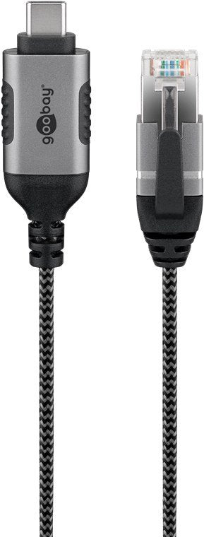 EAN 4040849744013 - Goobay 74401 cambiador de género para cable USB 3.1 type A RJ45 Negro, Plata imagen 1