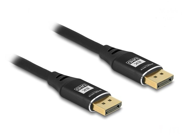 Delock 80621 Cable Displayport 8k 60 Hz 2 M Negro Metal