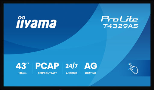 EAN 4948570125579 - iiyama T4329AS-B1AG pantalla para PC 108 cm (42.5") 3840 x 2160 Pixeles 4K Ultra HD LED Pantalla táctil N imagen 2