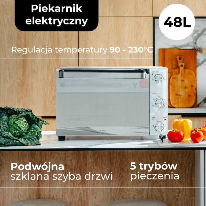 EAN 5905575906656 - Adler AD 6027 horno 48 L 1800 W Blanco imagen 17