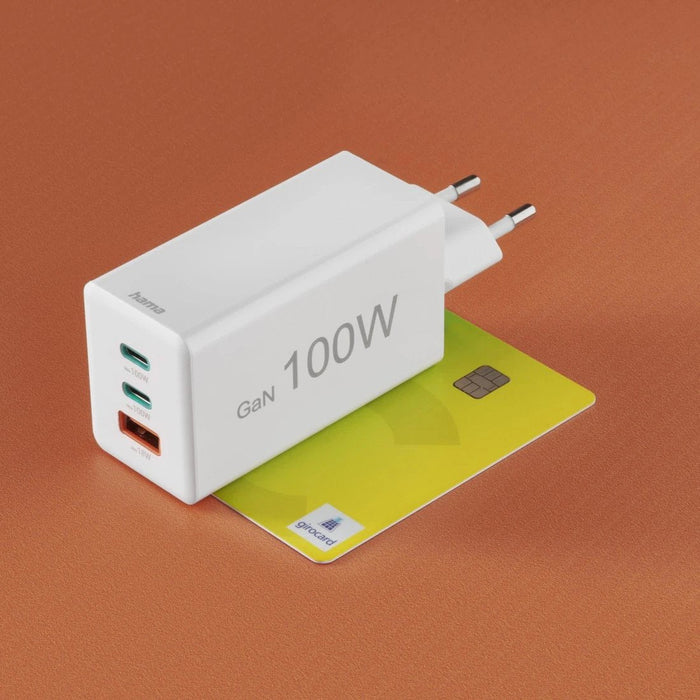 Hama Ladowarka Sieciowa Mini 100w Gan Pd/Qc 2x Usb-C, 1x Usb-A Biala