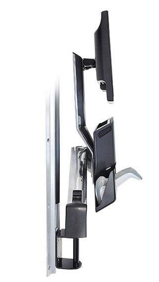 Ergotron Styleview Sit-Stand Combo Ablageflaechen-System Wandmontage Lcd Bis 61cm 24zoll 14,5kg.Mit Cpu Halter Klein