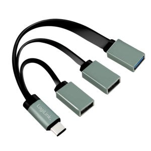 EAN 4052792048728 - LogiLink UA0315 hub de interfaz USB 3.2 Gen 1 (3.1 Gen 1) Type-C 5000 Mbit/s Negro, Gris imagen 1
