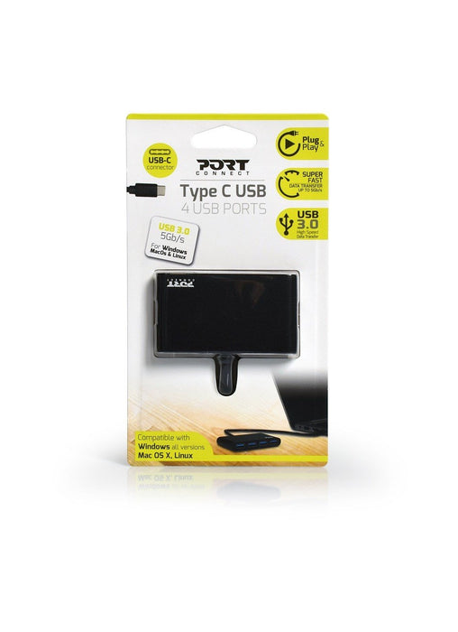 EAN 3567049001230 - Port Designs 900123 hub de interfaz USB 3.2 Gen 1 (3.1 Gen 1) Type-C 5000 Mbit/s Negro imagen 3