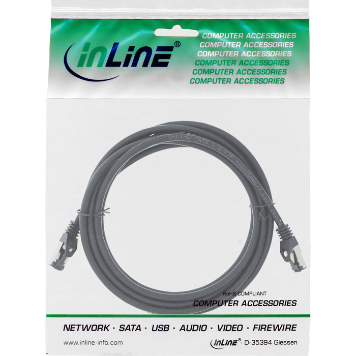 Cable De Red Inline S/Ftp Pimf Cat.8.1 Libre De Halógenos 2000mhz Negro 2m