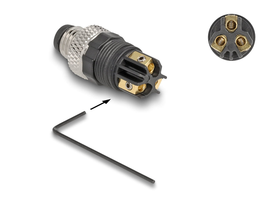 M8 Steckverbinder A-Kodiert 3 Pin Stecker Zur Montage Mit Schraubanschluss