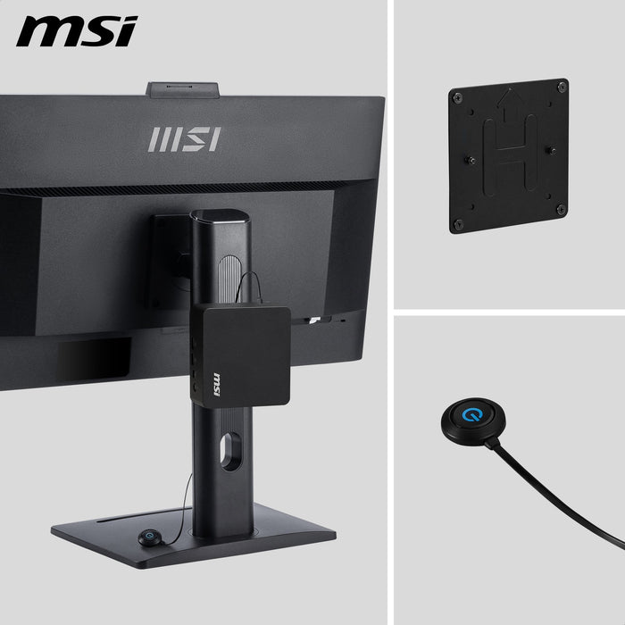 Msi Cubi Nuc Ai+ 3m Copilot+ Pc Ultra 9 386h Ram 2x16gb Ssd 1tb Wi-Fi 7 Air Cooler Psu 120w Lan 2x Vesa 2xhdmi Usb Thunderbolt W11p