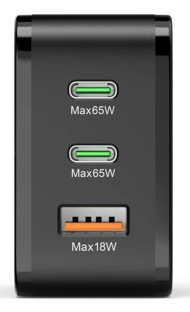 Cargador De Pared Hama  - Potencia 65w - 2x Usb-C - Usb-A - Power Delivery - Qualcomm - Negro