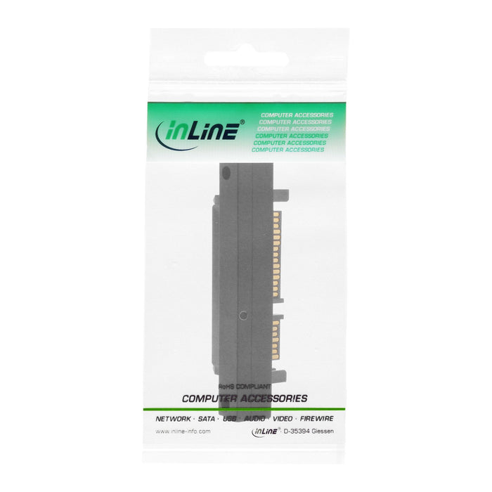 Adaptador Inline Sata, M/F, 22 Pines (15+7) En Ángulo Hacia Abajo