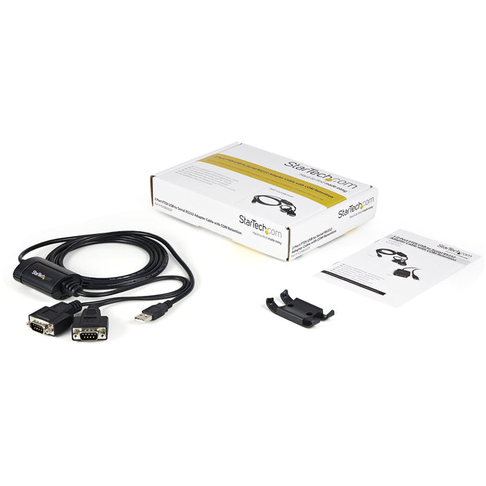 EAN 0065030843492 - StarTech.com ICUSB2322F cable de serie Negro 2,1 m USB 2.0 A 2 x DB-9 imagen 6