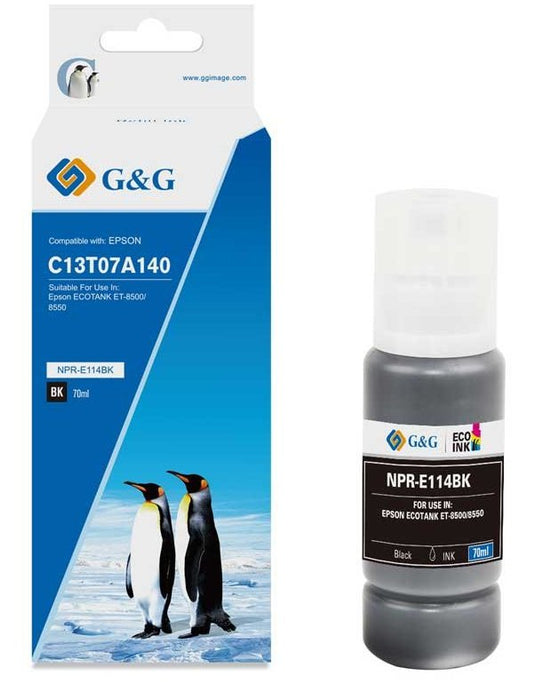 G&G Tinte Komp: Con Epson 114 C13t07a140 Ecotank 70ml Bk