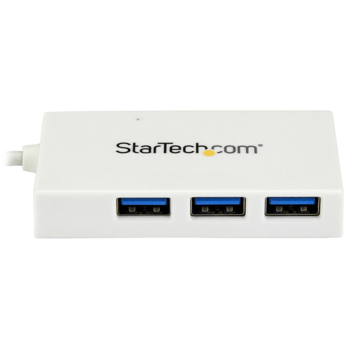 Hub Concentrador Usb 3.0 4     Perp Puertos Usb C Y Usb A Blanco