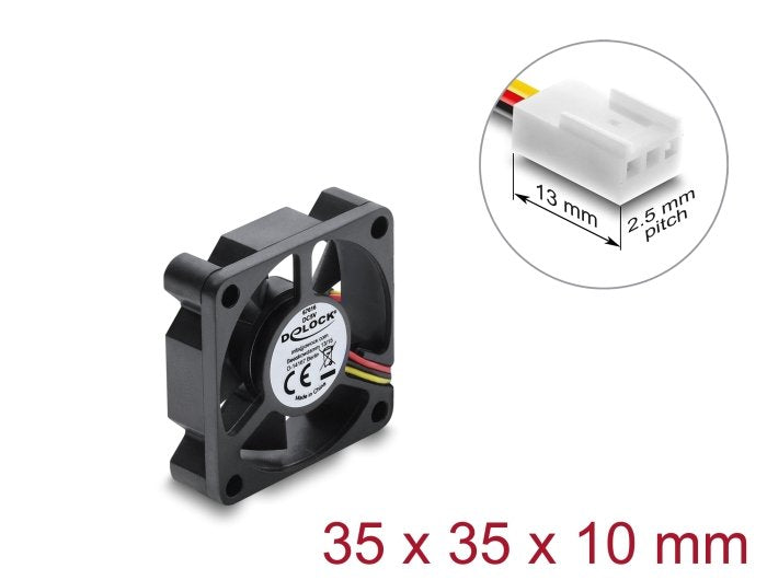 Delock Ventilador Axial 5 V Dc, 35 X 35 X 10 Mm Negro